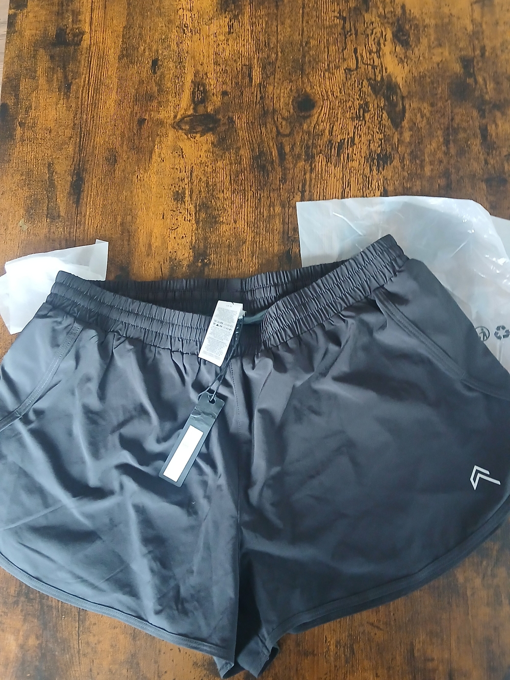 Black Oner Athletic Running Shorts with Reflective Logo